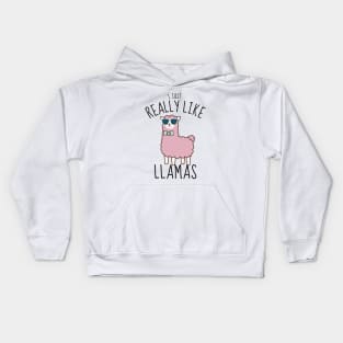 I Just Really Like Llamas Funny Kids Hoodie